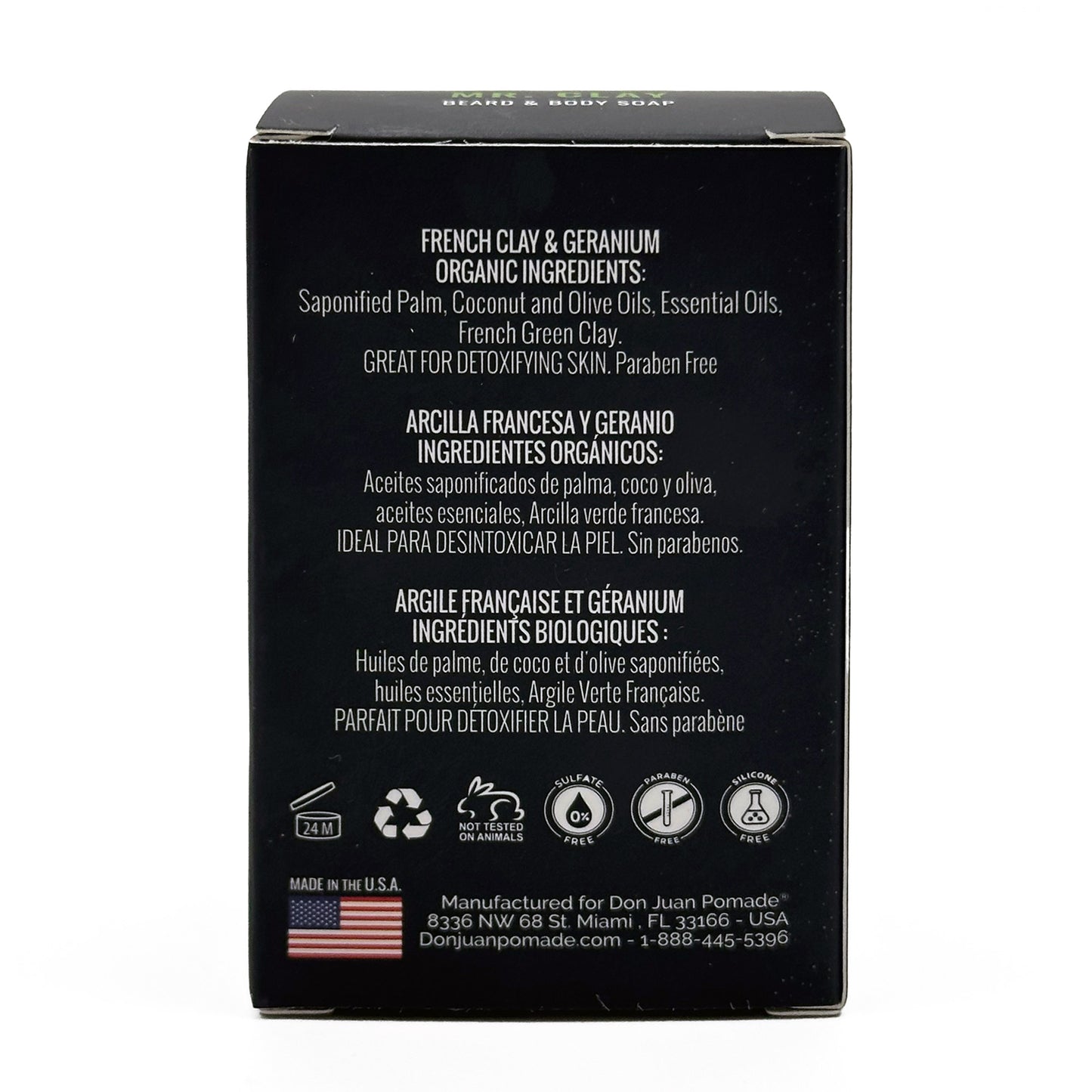 Jabón para Cara y Barba Mr. Clay 3.75 oz